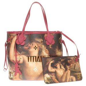 Artistic Tote Bag with Pink Trim